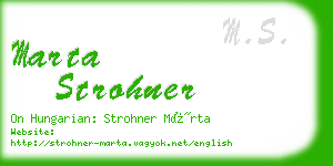 marta strohner business card